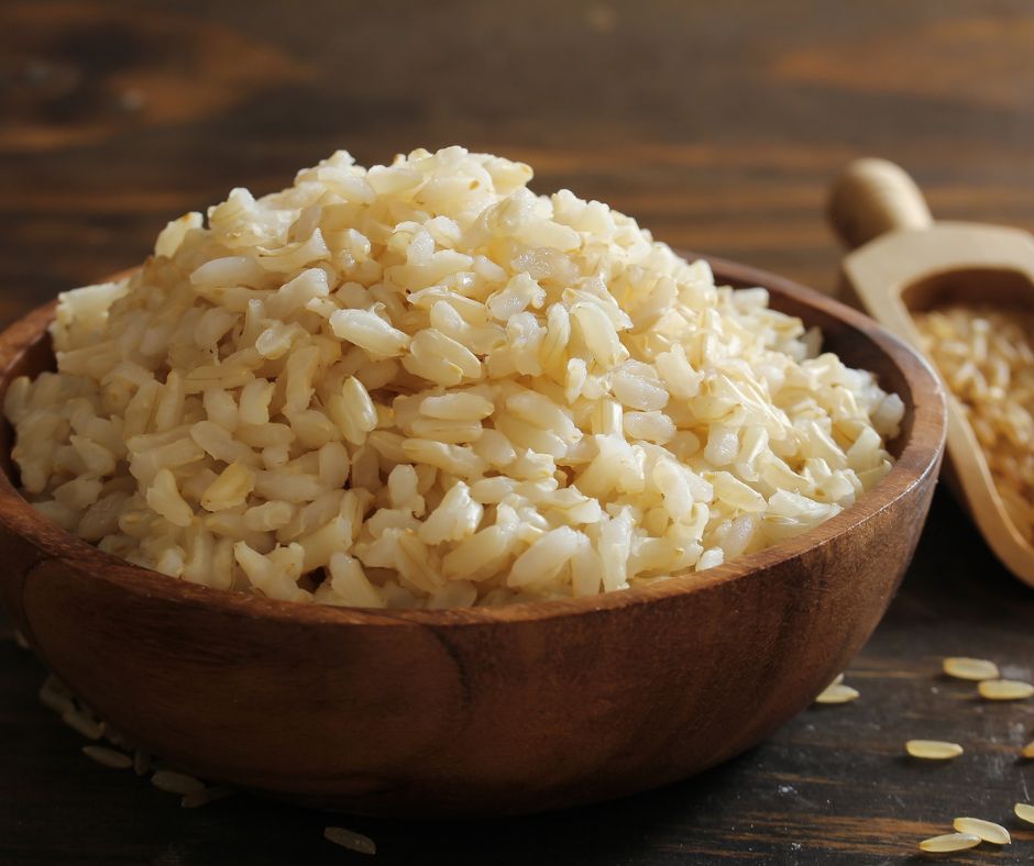 Cooked rice in a bowl