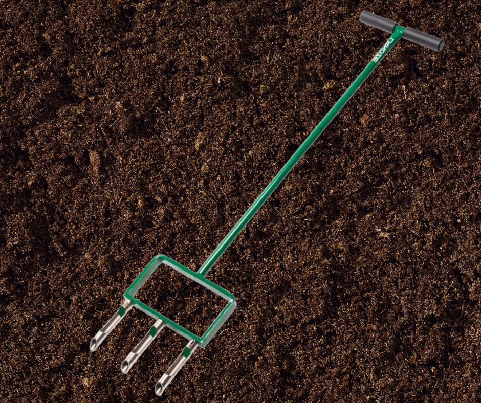 Manual Aerator on soil